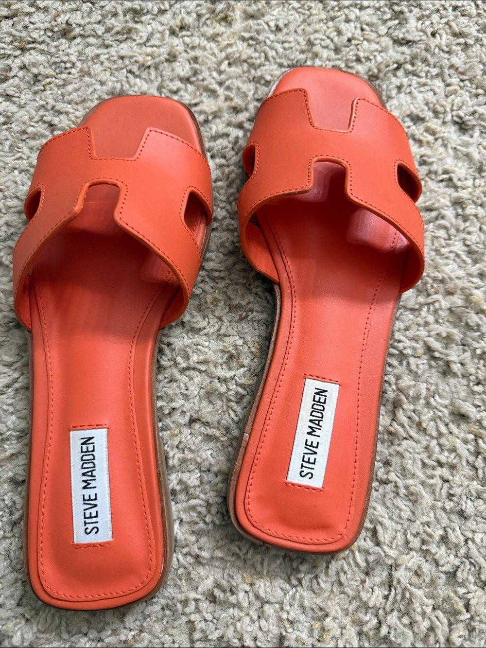 Steve Madden Coral Orange Slide Sandals - Women's Slip-On